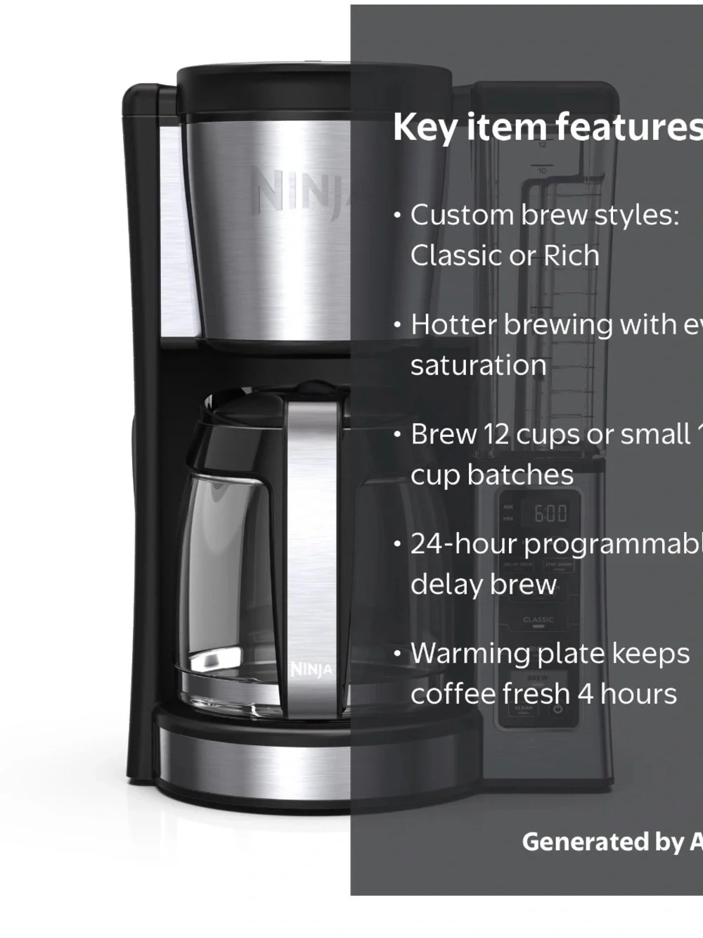 Ninja Coffee Maker in Black and Silver